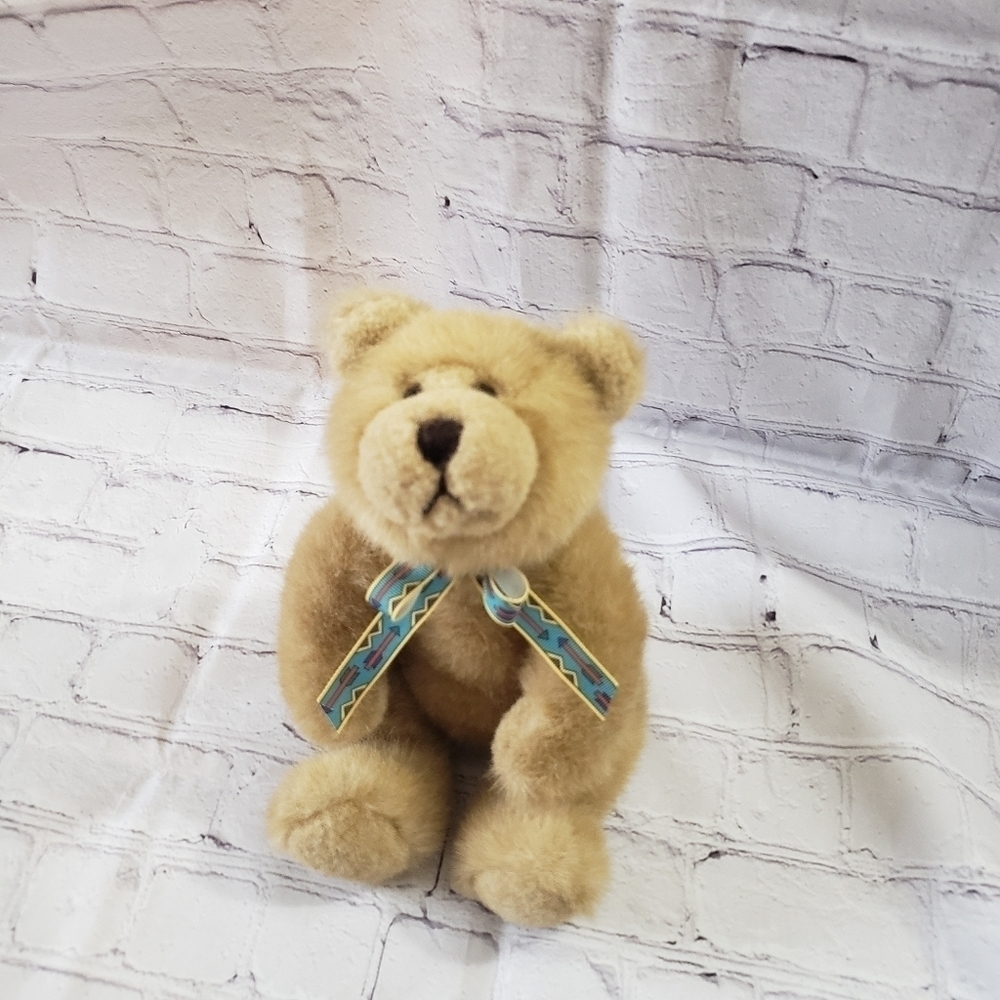 Mary Meyer Light Brown Teddy Bear 9 Inch Southwestern Ribbon Neck Tie